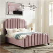 Posh Living Raylon Velvet Platform Bed King Size Pink