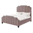 Posh Living Raylon Velvet Platform Bed King Size Pink