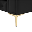 Renesmee Club Chair Black Leather PU Button Tufted Rolled Arms