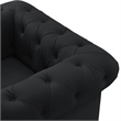 Renesmee Club Chair Black Leather PU Button Tufted Rolled Arms