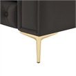 Renesmee Club Chair Brown Leather PU Button Tufted Rolled Arms