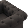 Renesmee Club Chair Brown Leather PU Button Tufted Rolled Arms