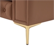 Renesmee Club Chair Camel Leather PU Button Tufted Rolled Arms