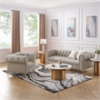 Renesmee Club Chair Gray Leather PU Button Tufted Rolled Arms