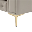 Renesmee Club Chair Gray Leather PU Button Tufted Rolled Arms
