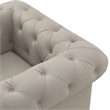 Renesmee Club Chair Gray Leather PU Button Tufted Rolled Arms
