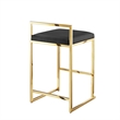 Amyah Bar Stool Black/Gold Leather PU  Geometric Frame Upholstered