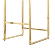 Amyah Bar Stool Black/Gold Leather PU  Geometric Frame Upholstered