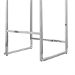 Amyah Bar Stool Grey/Chrome Leather PU  Geometric Frame Upholstered