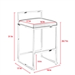 Amyah Bar Stool Grey/Chrome Leather PU  Geometric Frame Upholstered