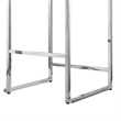 Amyah Bar Stool Navy/Chrome Leather PU  Geometric Frame Upholstered