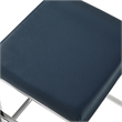 Amyah Bar Stool Navy/Chrome Leather PU  Geometric Frame Upholstered