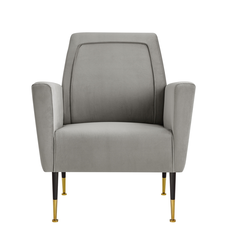 Posh Living Lex Velvet Accent Chair Gray
