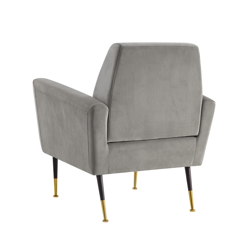 Posh Living Lex Velvet Accent Chair Gray