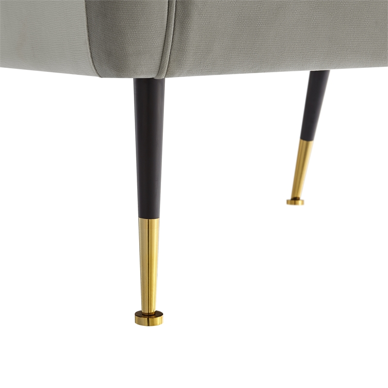 Posh Living Lex Velvet Accent Chair Gray