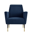 Posh Living Lex Velvet Accent Chair Navy