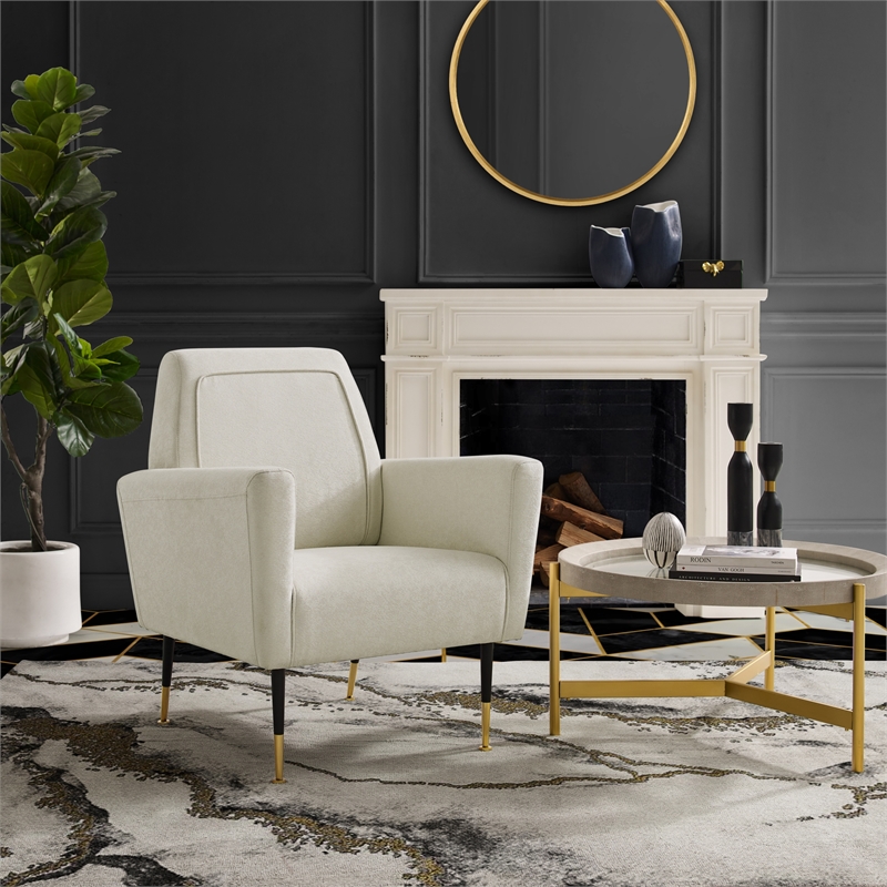 Posh Living Lex Linen Accent Chair Beige