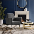 Posh Living Lex Linen Accent Chair Dark Gray