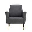 Posh Living Lex Linen Accent Chair Dark Gray
