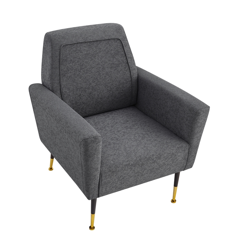 Posh Living Lex Linen Accent Chair Dark Gray
