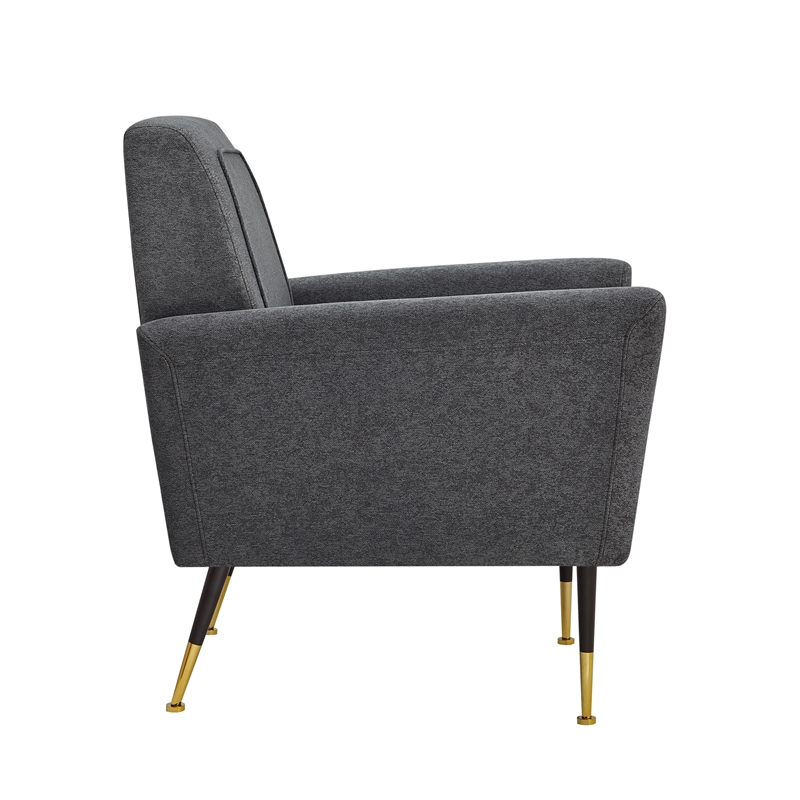 Posh Living Lex Linen Accent Chair Dark Gray