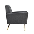 Posh Living Lex Linen Accent Chair Dark Gray