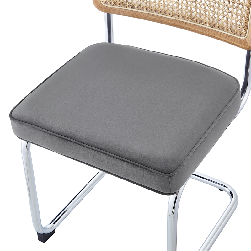 Posh Living Sherry Velvet Dining Chair Seat (Set of 2) Gray