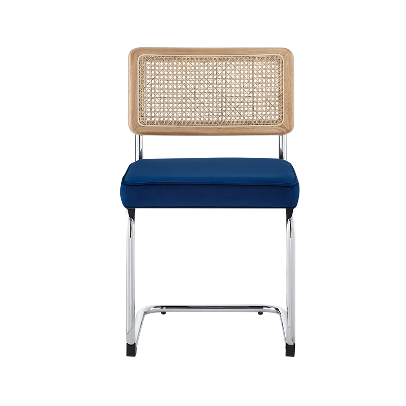 Posh Living Sherry Velvet Dining Chair Seat (Set of 2) Navy