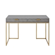 Posh Living Omer Faux Shagreen Writing Desk Gray/Gold