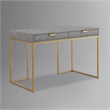 Posh Living Omer Faux Shagreen Writing Desk Gray/Gold