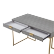 Posh Living Omer Faux Shagreen Writing Desk Gray/Gold