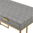 Posh Living Omer Faux Shagreen Writing Desk Gray/Gold