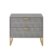 Posh Living Omer Faux Shagreen Side Table Gray/Gold