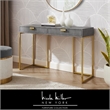 Posh Living Omer Faux Shagreen Console Table Gray/Gold