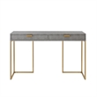 Posh Living Omer Faux Shagreen Console Table Gray/Gold
