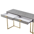 Posh Living Omer Faux Shagreen Console Table Gray/Gold