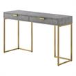 Posh Living Omer Faux Shagreen Console Table Gray/Gold