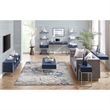 Posh Living Omer Faux Shagreen Console Table Navy/Chrome