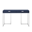 Posh Living Omer Faux Shagreen Console Table Navy/Chrome