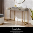 Posh Living Omer Faux Shagreen Console Table Cream White/Gold