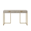 Posh Living Omer Faux Shagreen Console Table Cream White/Gold