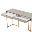 Posh Living Omer Faux Shagreen Console Table Cream White/Gold
