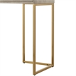 Posh Living Omer Faux Shagreen Console Table Cream White/Gold