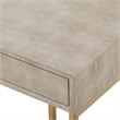 Posh Living Omer Faux Shagreen Console Table Cream White/Gold