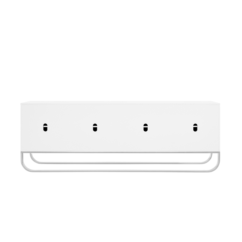 Posh Living Liyana Wood Stainless Steel Sideboard White/Chrome