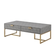 Posh Living Omer Faux Shagreen Coffee Table Gray/Gold