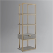 Posh Living Omer Faux Shagreen Bookshelf Gray/Gold