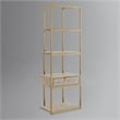 Posh Living Omer Faux Shagreen Bookshelf Cream White/Gold
