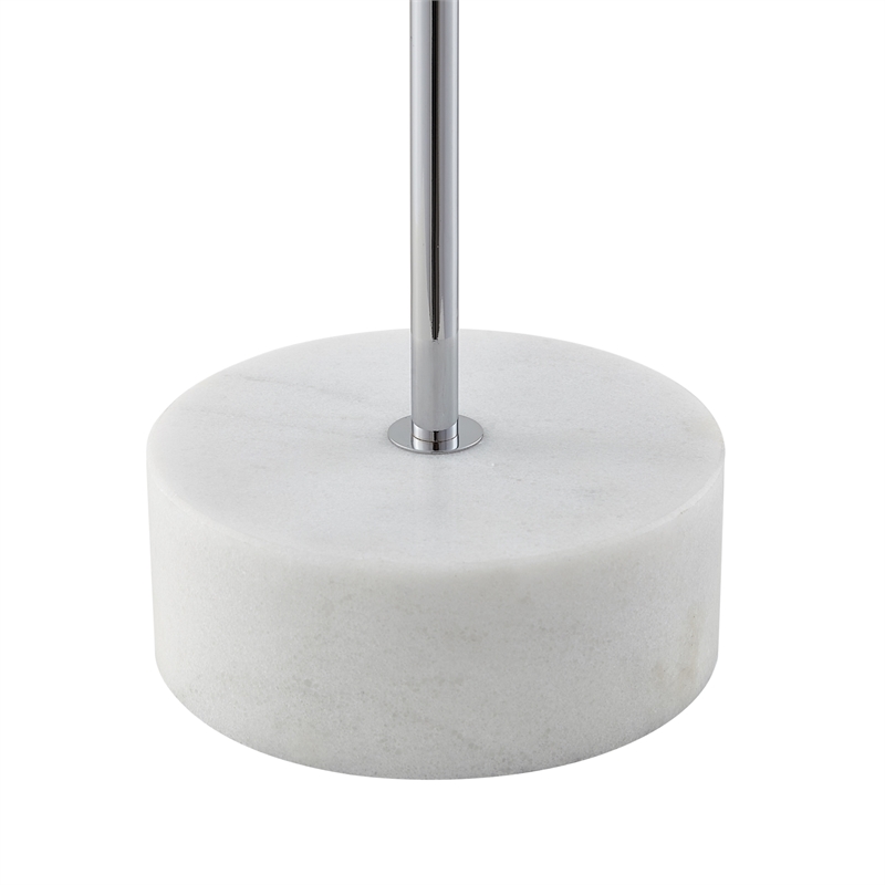 Posh Living Rya Table Lamp 5ft Power Cord Marble Stone Base Chrome
