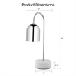 Posh Living Rya Table Lamp 5ft Power Cord Marble Stone Base Chrome
